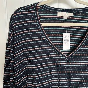 Loft Vneck long sleeve dress